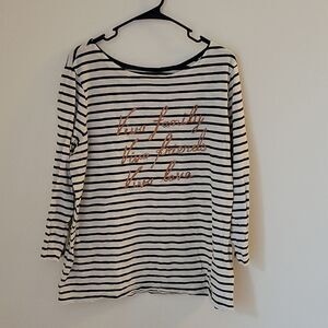 Old navy 3 quarter sleeve graphic striped tee